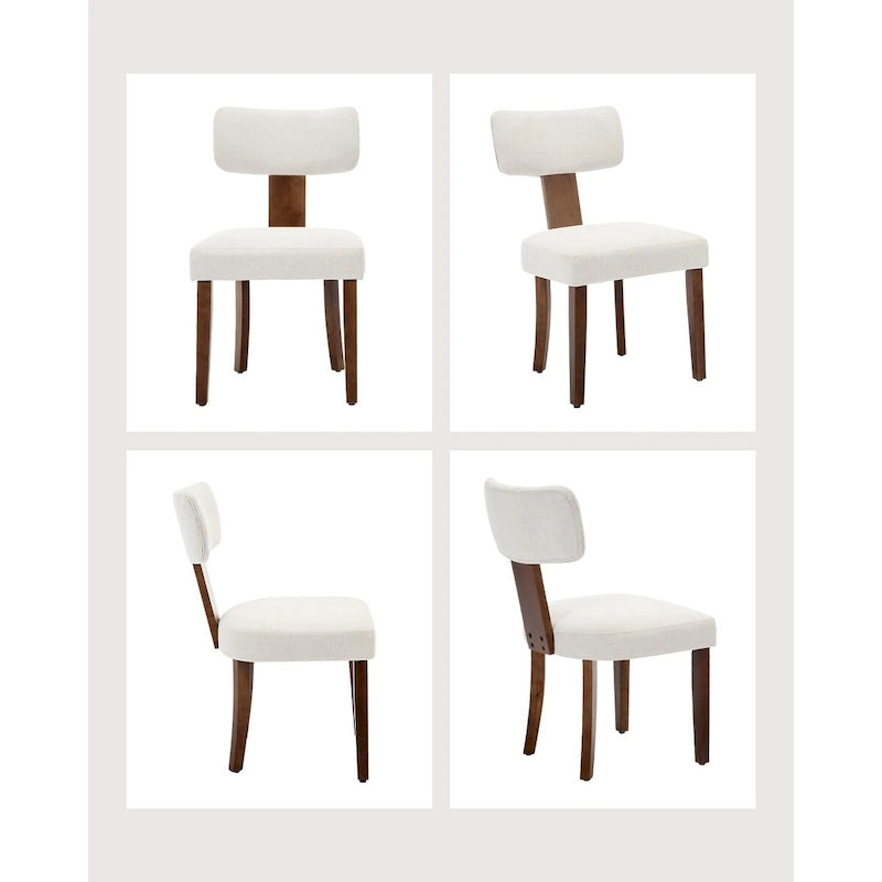 Modern Leather Dining Chairs Set of 2  Upholstered Curved Backrest, Hardwood Frame & Nailhead Trim, 265lb Capacity