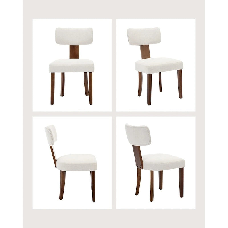 Modern Leather Dining Chairs Set of 2  Upholstered Curved Backrest, Hardwood Frame & Nailhead Trim, 265lb Capacity