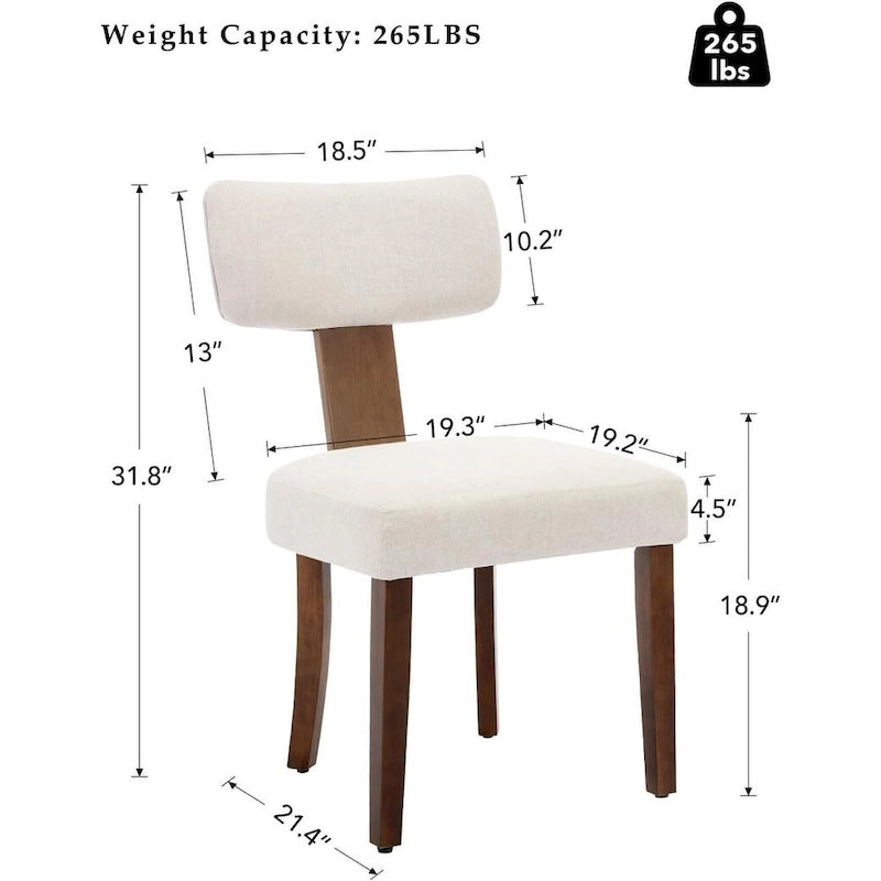 Modern Leather Dining Chairs Set of 2  Upholstered Curved Backrest, Hardwood Frame & Nailhead Trim, 265lb Capacity