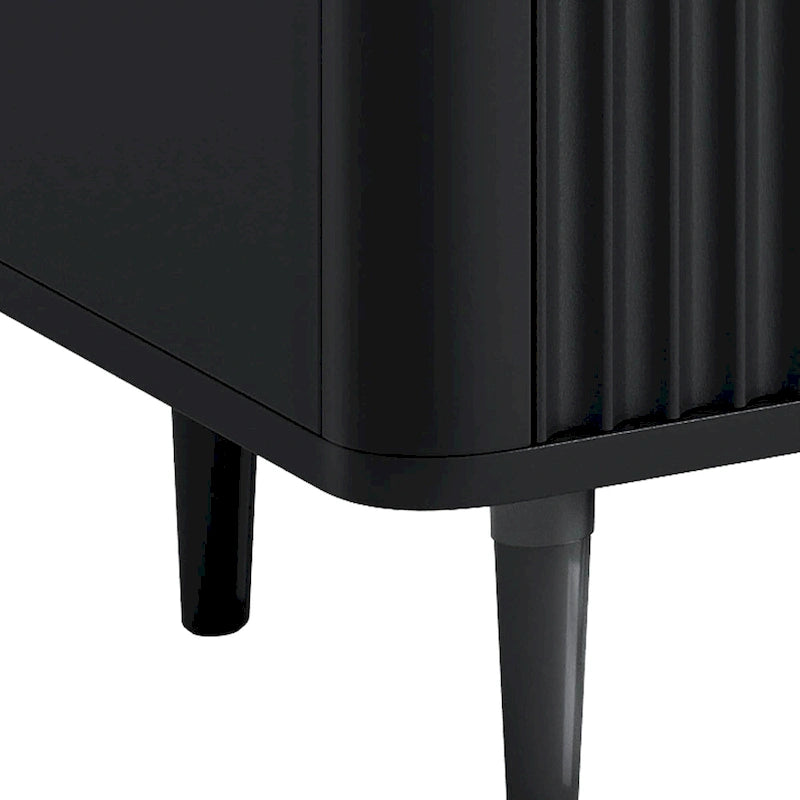 Moasis 6 Drawer Dresser Wood Storage Dresser Organizer with Waveform Fluted Panel