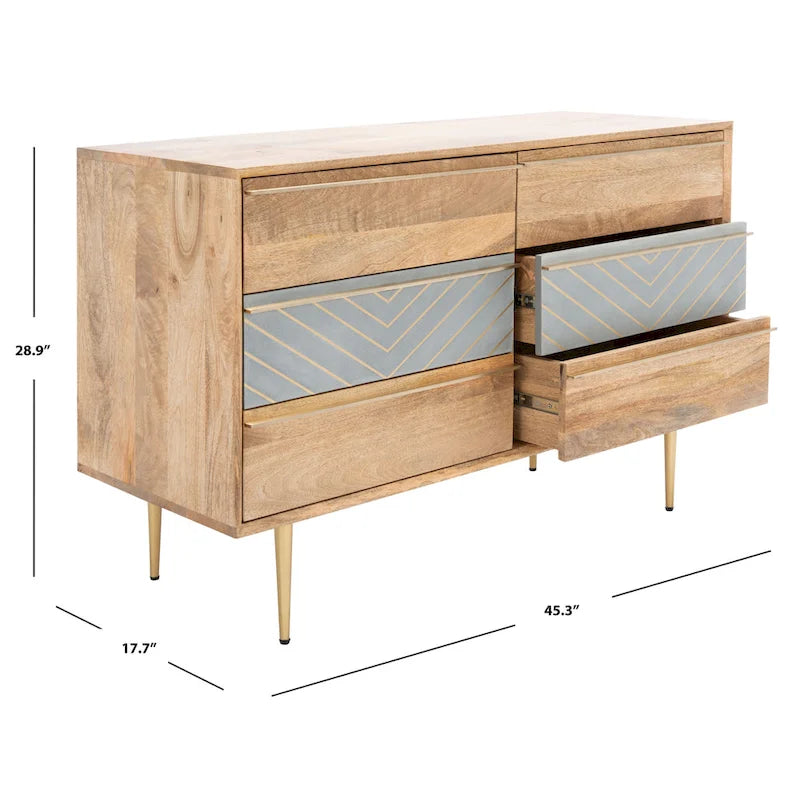 SAFAVIEH Couture Hindrike Cement 6-Drawer Dresser