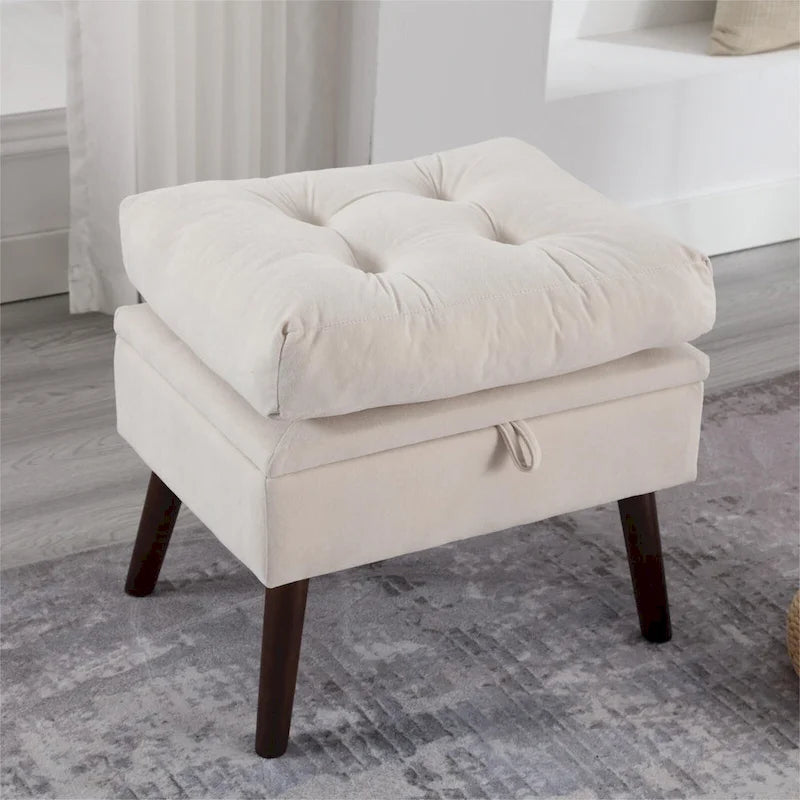 HOMYKA Upholstered Chaise Lounge Chair with Adjustable Backrest Storage Ottoman