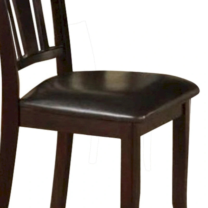 Rubber Wood Dining Chair With Upholstered Seat, Set Of 2 - 39 H x 19 W x 23 L Inches