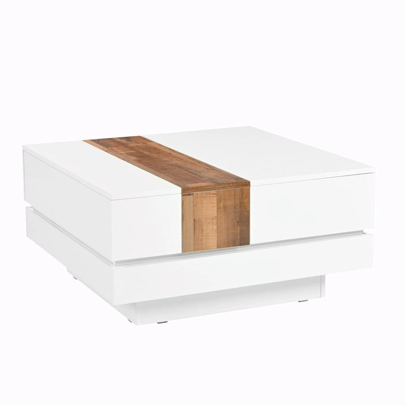 31.4 Square Coffee Table with Sliding Top and Hidden Storage